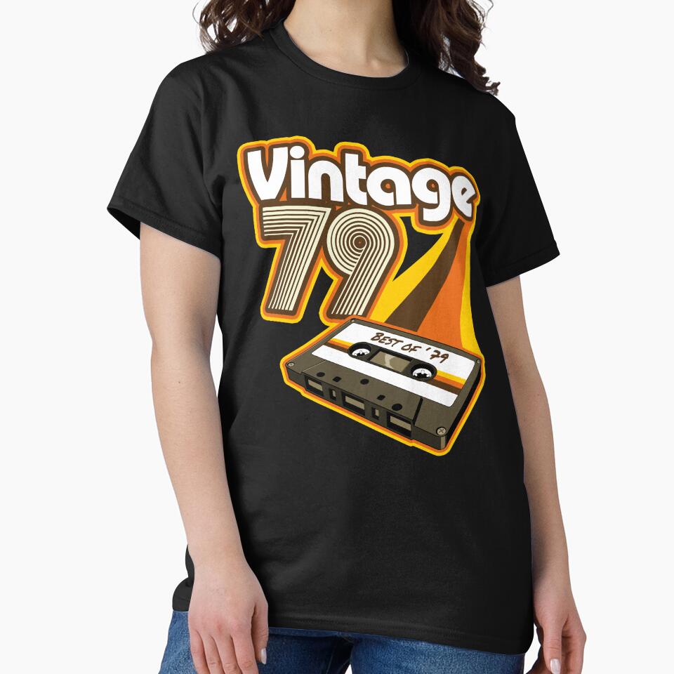 Vintage 1979 Cassette Tape Retro Birthday by styleuniversal T-Shirts, Hoodie, Sweatshirt | BlankRebels.com (Image 2)