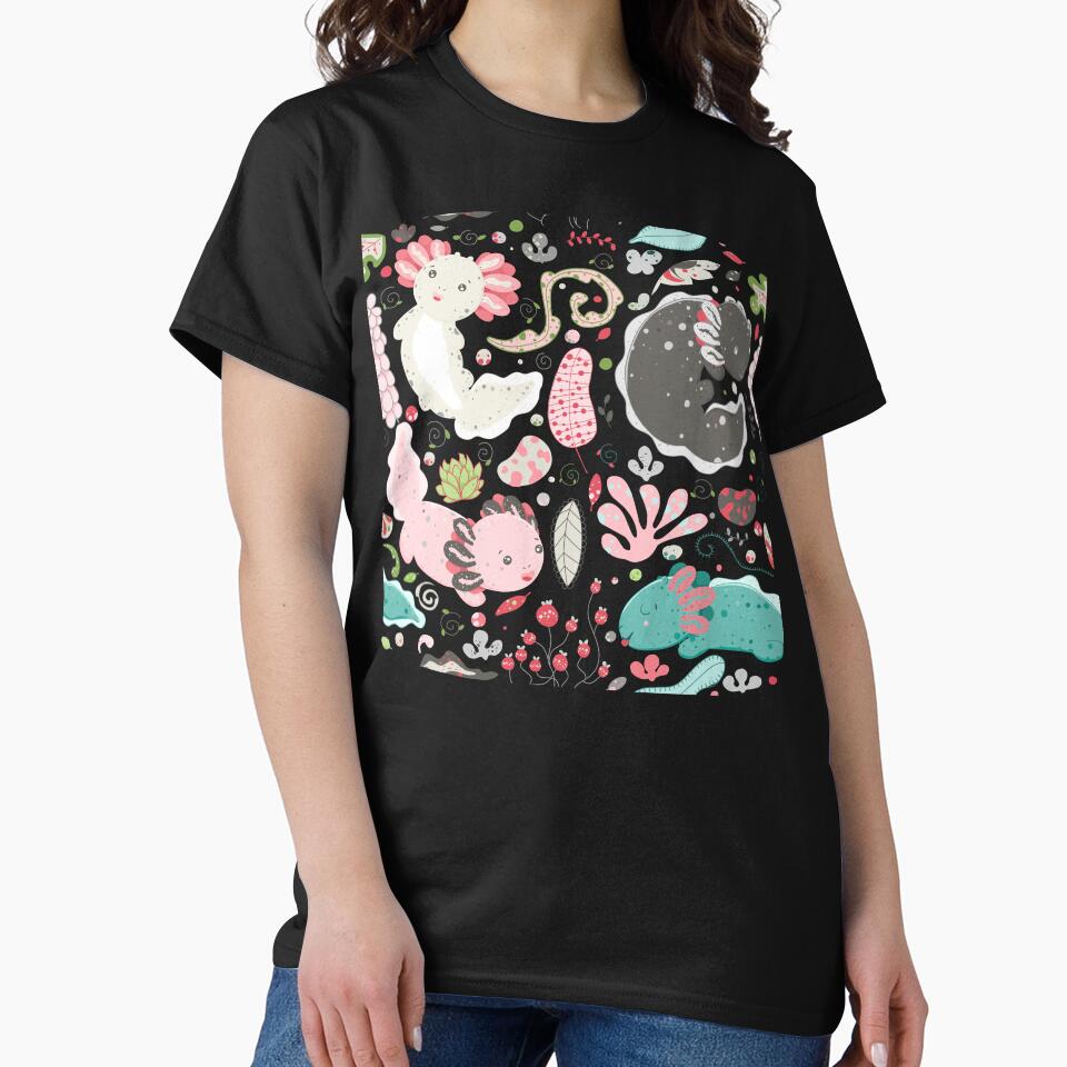 Cute Axolotl Pattern by wildlifezen T-Shirts, Hoodie, Sweatshirt | BlankRebels.com (Image 2)