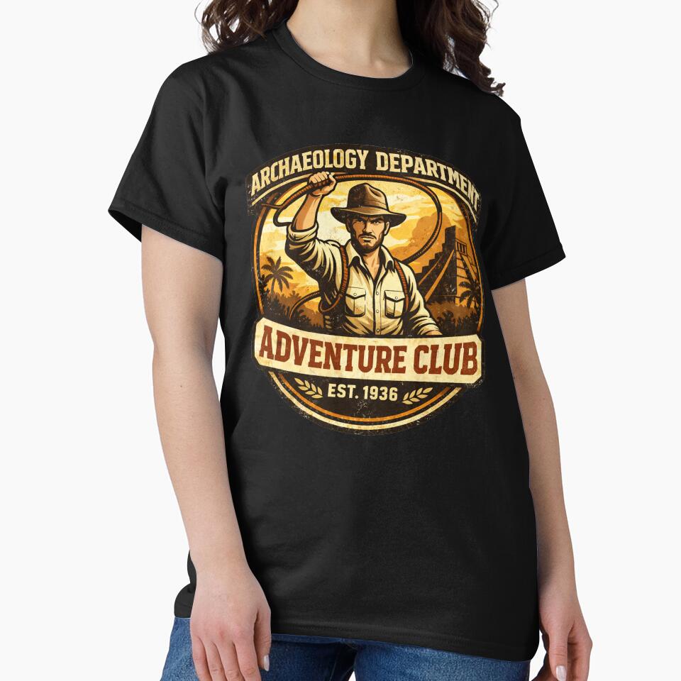 Adventure Club Archaeology Department Shirt – Retro Explorer Adventure Badge Tee by Forged in the Warp