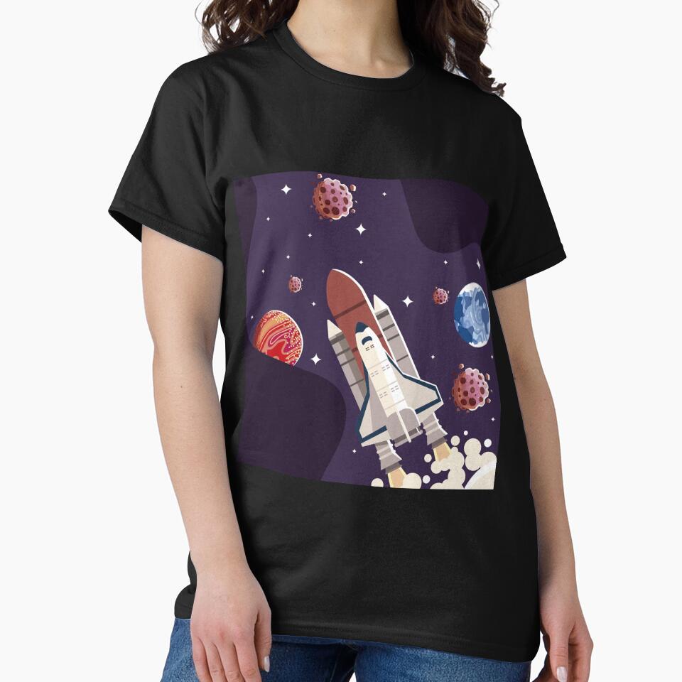 Spaceship and Planets by TheSkullArmy T-Shirts, Hoodie, Sweatshirt | BlankRebels.com (Image 2)