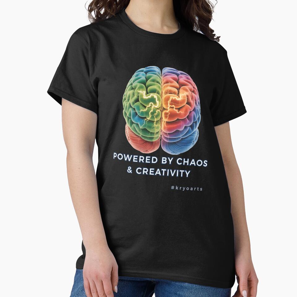ADHD Brain - Powered by Chaos and Creativity | Neurodivergent Art by kryoarts T-Shirts, Hoodie, Sweatshirt (Image 2)