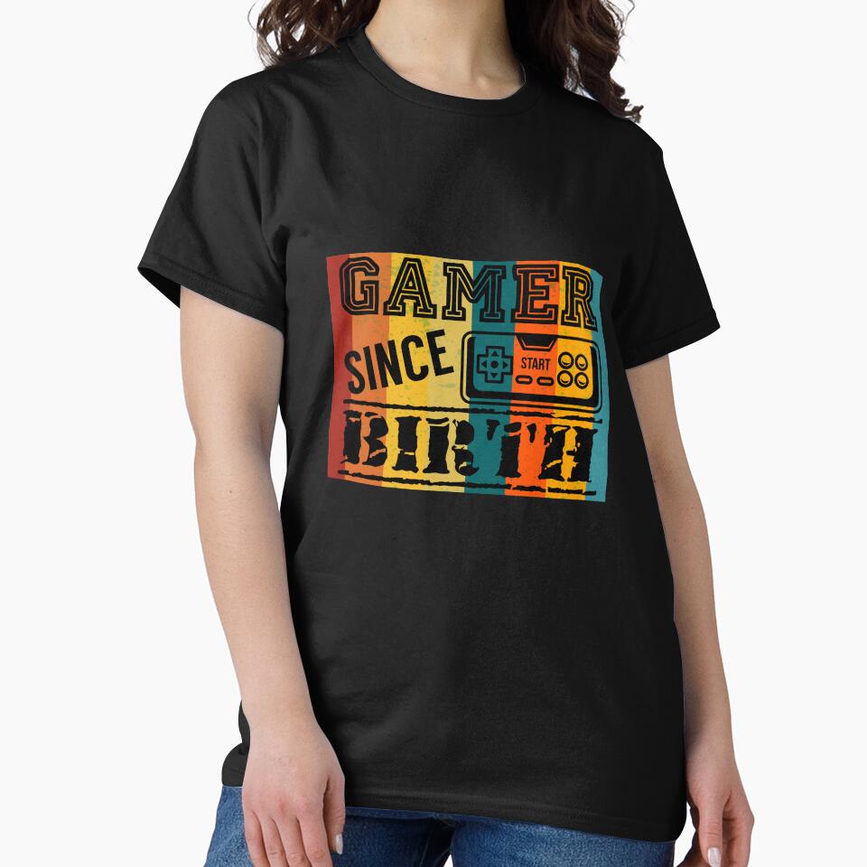 Retro Gaming Gamer Since Birth by AxzoGerman T-Shirts, Hoodie, Sweatshirt | BlankRebels.com (Image 2)