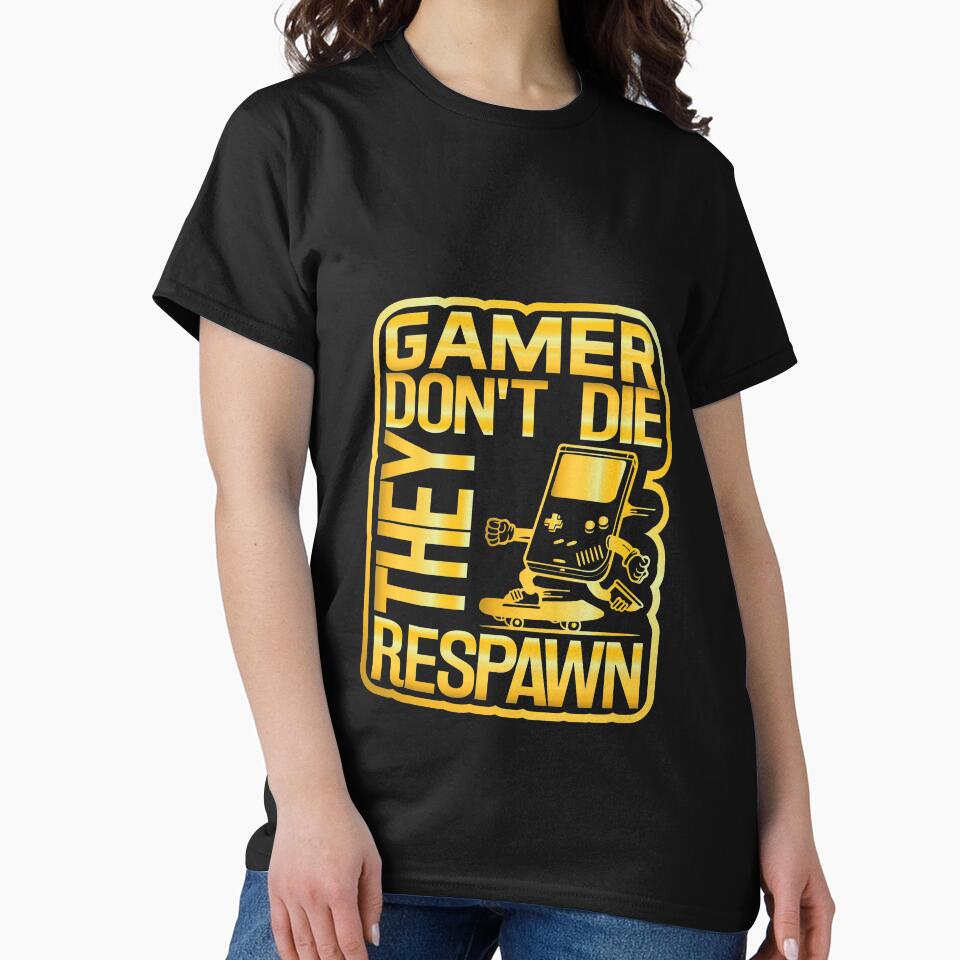 Gamers Don't Die They Respawn, Retro Handheld by AxzoGerman T-Shirts, Hoodie, Sweatshirt | BlankRebels.com (Image 2)