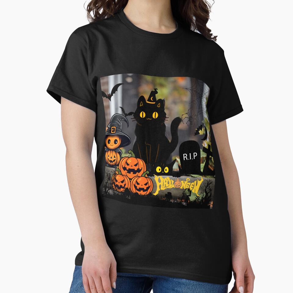 Halloween Black Cat by tanichi99 T-Shirts, Hoodie, Sweatshirt | BlankRebels.com (Image 2)