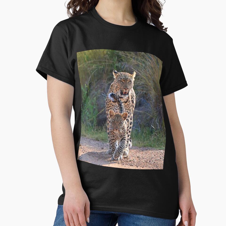 Leopard And Cub | African Wildlife by Artisnaps T-Shirts, Hoodie, Sweatshirt | BlankRebels.com (Image 2)