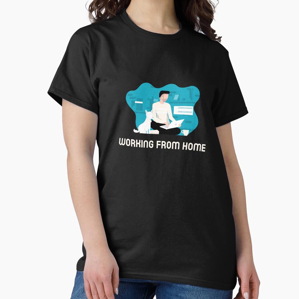 Working From Home With Dog by HappyFunnyTees T-Shirts, Hoodie, Sweatshirt | BlankRebels.com (Image 2)