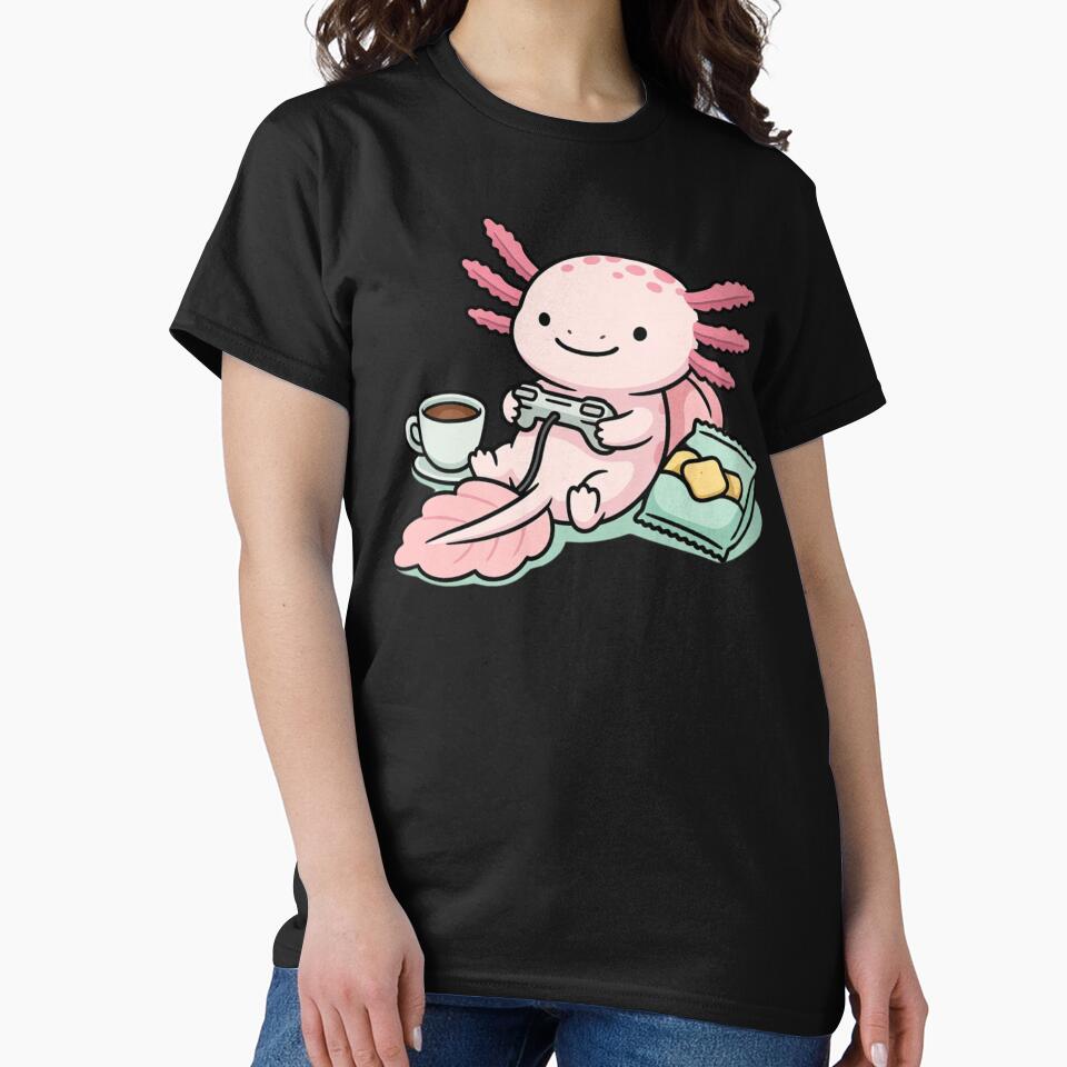 Cute Axolotl Gaming Aesthetic – Kawaii Gamer Art by GrumpySableye T-Shirts, Hoodie, Sweatshirt | BlankRebels.com (Image 2)