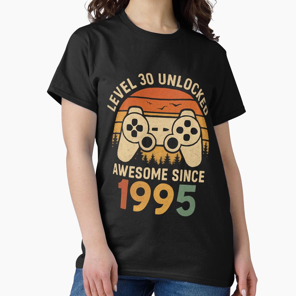 Level 30 Unlocked Awesome Since 1995 by ShapeVibe T-Shirts, Hoodie, Sweatshirt | BlankRebels.com (Image 2)