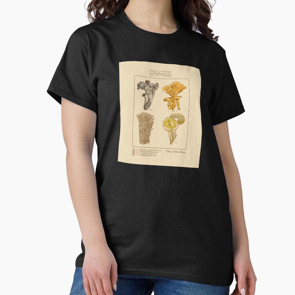Mushroom Botanical Illustration - Vintage Kitchen Art by Fruitsome T-Shirts, Hoodie, Sweatshirt | BlankRebels.com (Image 2)