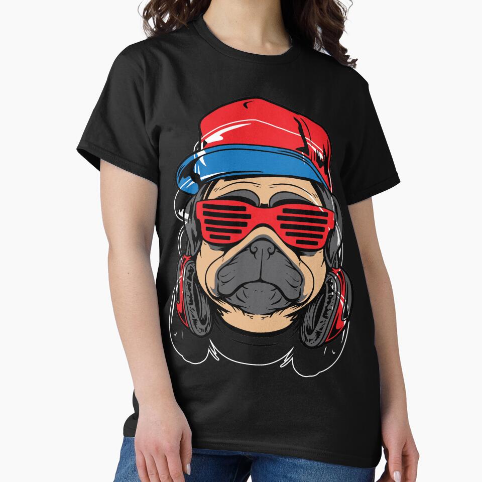 Pug Funky Dj by Red_Stickers T-Shirts, Hoodie, Sweatshirt | BlankRebels.com (Image 2)