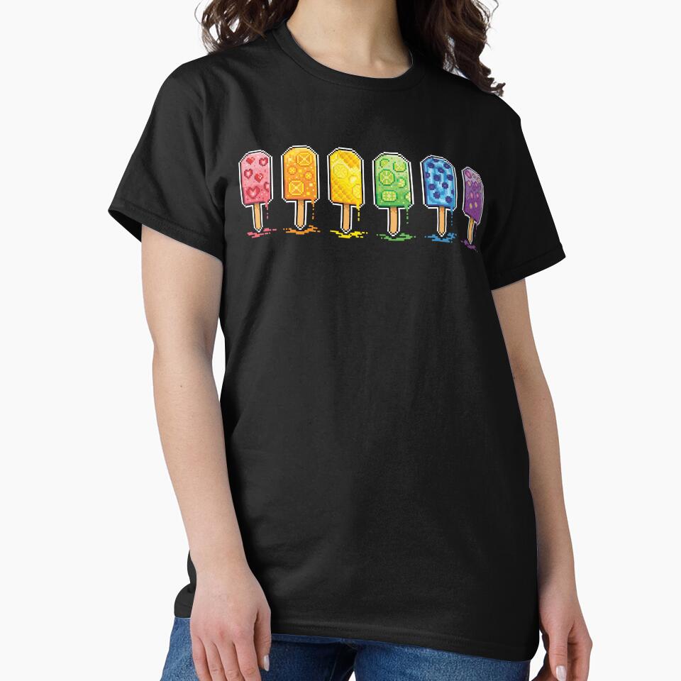 A Rainbow of Melty Popsicles Pixel Art by HeatherUnderground