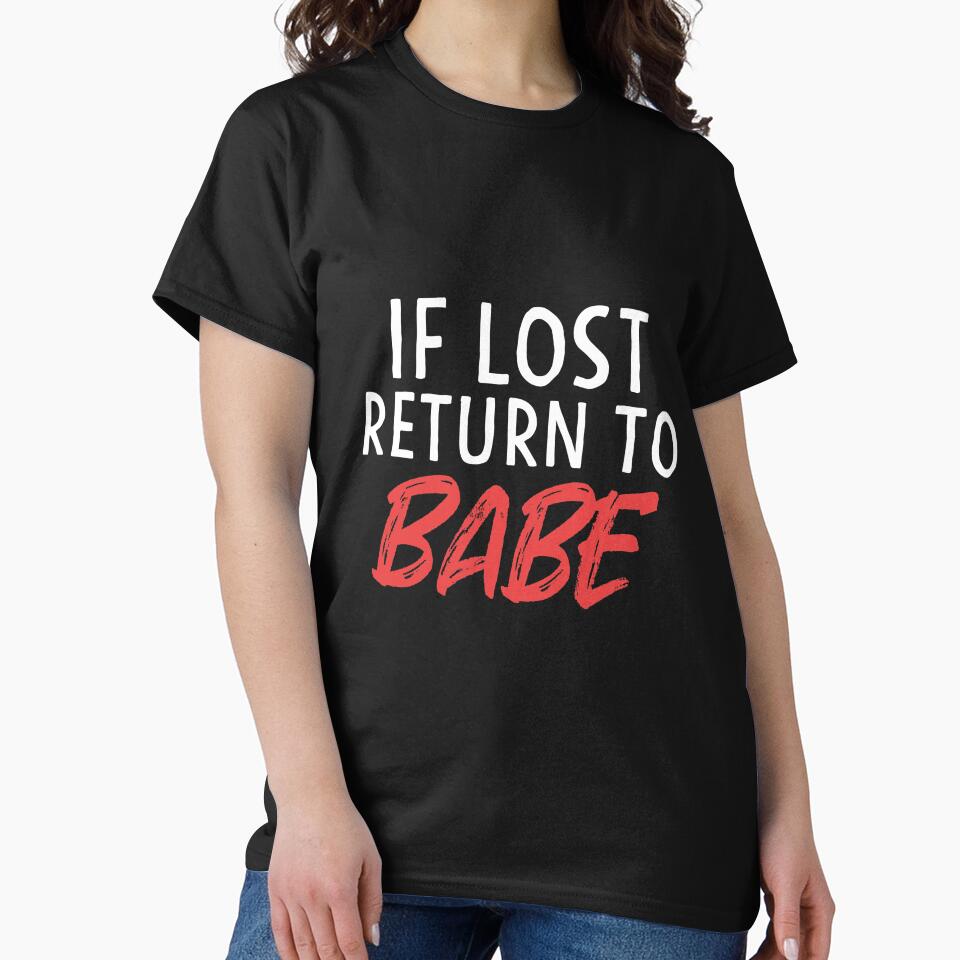 If Lost Return To Babe Couple Shirts Valentines Day by Mesyo Hoodie, Sweatshirt | BlankRebels.com (Image 2)