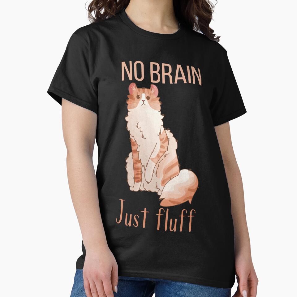 No brain, just fluff - Red Bicolor American Curl - Cat lovers Gifts by FelineEmporium T-Shirts, Hoodie, Sweatshirt (Image 2)