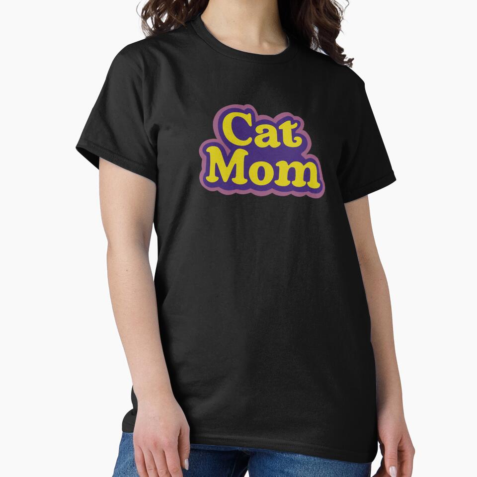 Cat Mom Color Block Vintage Font Quote by libscreates T-Shirts, Hoodie, Sweatshirt | BlankRebels.com (Image 2)