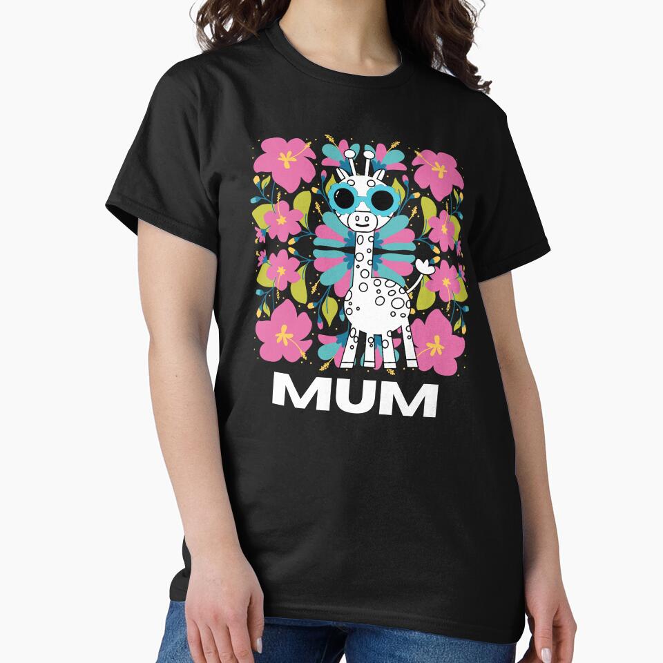 Cute Mum with sunglasses and flowers - Best Mom Mama Mother - Mothers Day -  Giraffe Mom by The Red Nox... (Image 2)