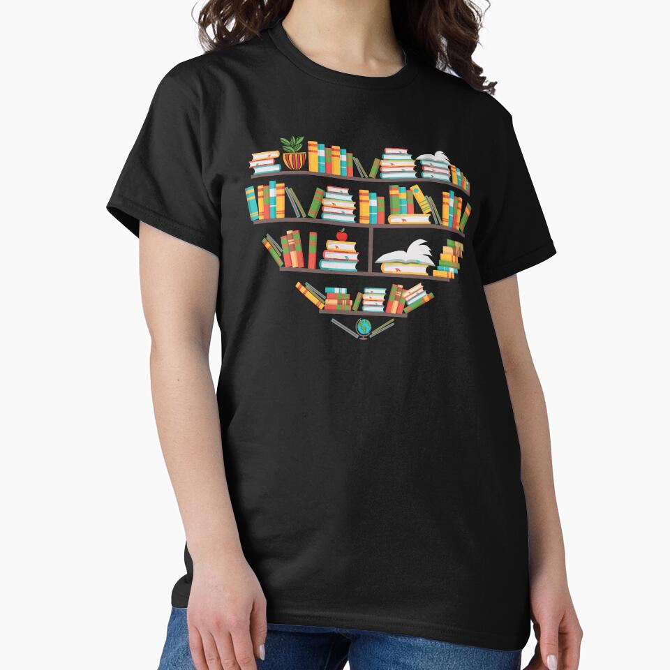 Book heart, a gift for women or men who loves books and adore reading by kind4you T-Shirts, Hoodie, Sweatshirt (Image 2)