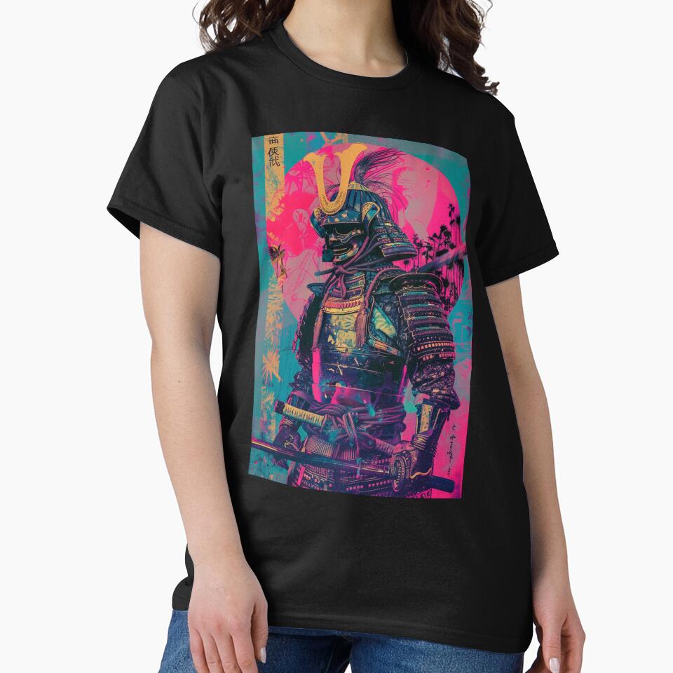 Samurai Warrior Vaporwave Setting Sun by Kimberly Bachar T-Shirts, Hoodie, Sweatshirt | BlankRebels.com (Image 2)