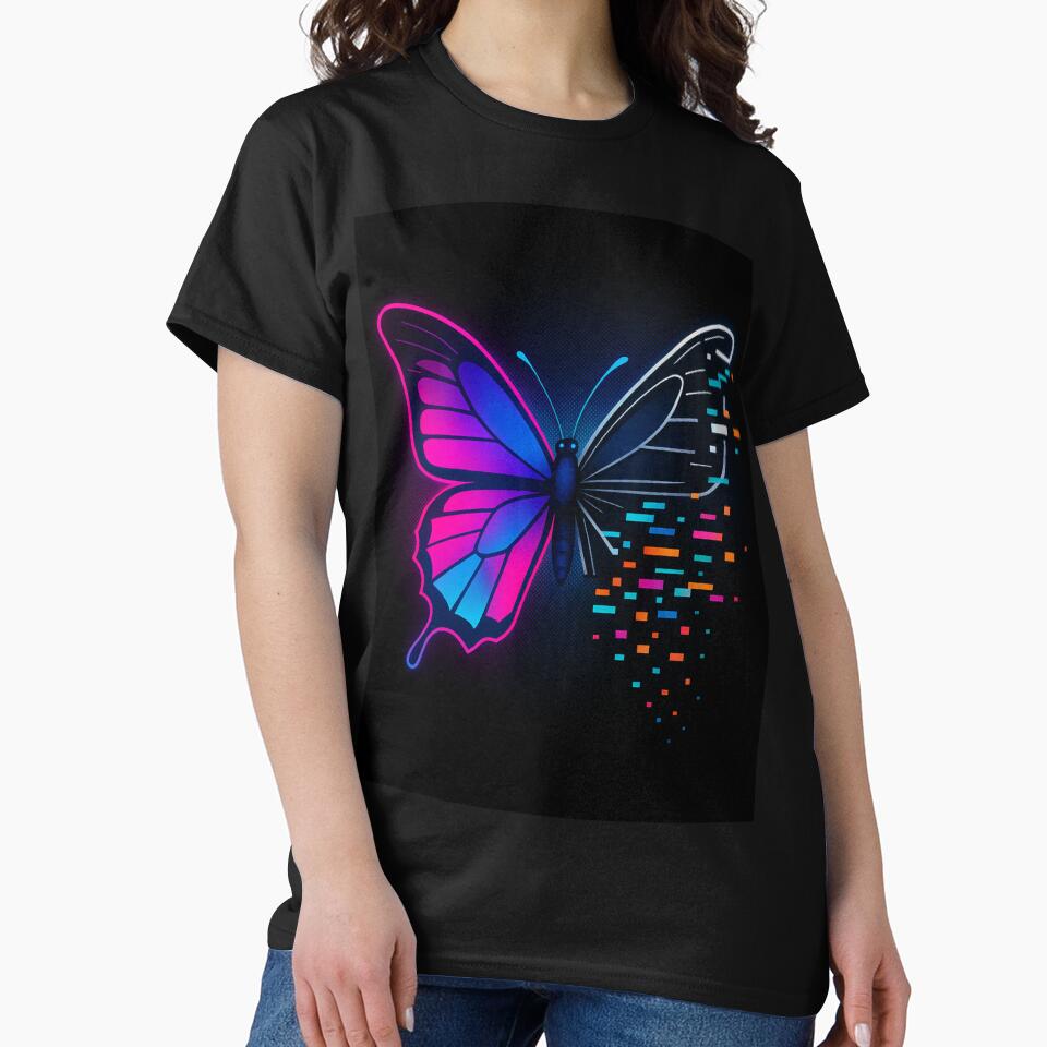 Neon Glitch Butterfly by ViralByDesign T-Shirts, Hoodie, Sweatshirt | BlankRebels.com (Image 2)