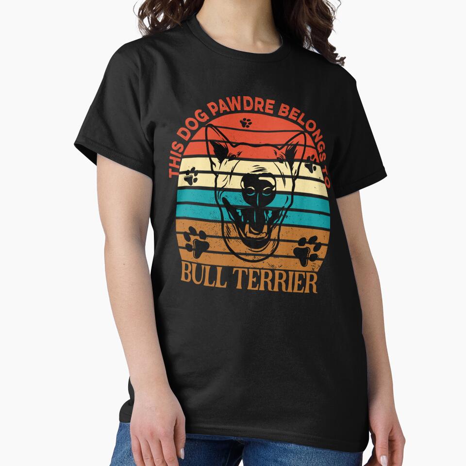Dog Pawdre Dad Bull Terrier Owner Vintage by Cuddlythopia T-Shirts, Hoodie, Sweatshirt | BlankRebels.com (Image 2)