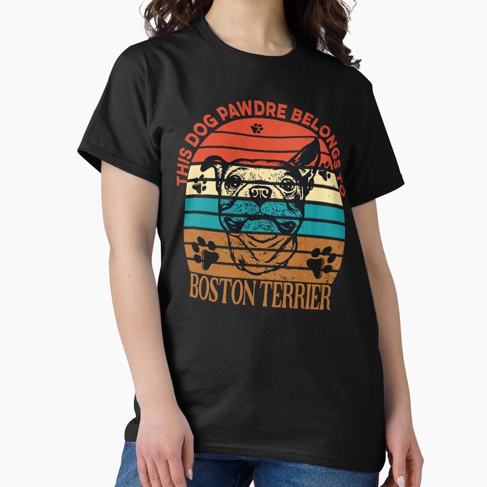 Dog Pawdre Dad Boston Terrier Puppy Owner Vintage by Cuddlythopia T-Shirts, Hoodie, Sweatshirt | BlankRebels.com (Image 2)