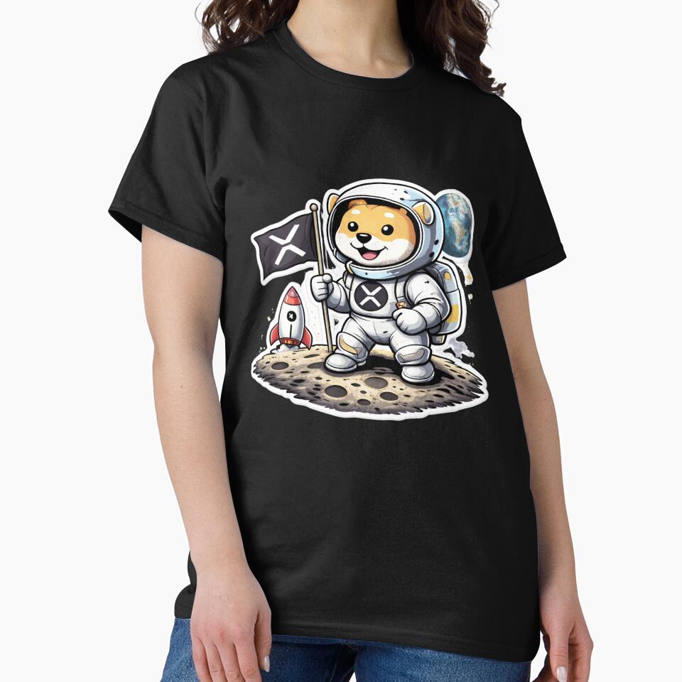 XRP Astronaut Dog Moon Landing – Cute Crypto Ripple To The Moon Design by LintonGriffin T-Shirts, Hoodie,... (Image 2)