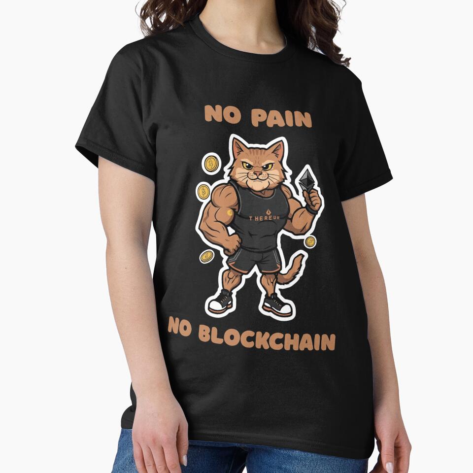 No Pain No Blockchain Ethereum Gym Cat by LintonGriffin T-Shirts, Hoodie, Sweatshirt | BlankRebels.com (Image 2)