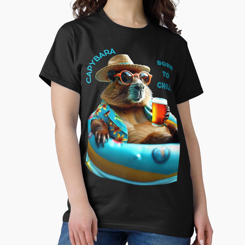 Capybara Born To Chill by Expressive Imprints T-Shirts, Hoodie, Sweatshirt | BlankRebels.com (Image 2)