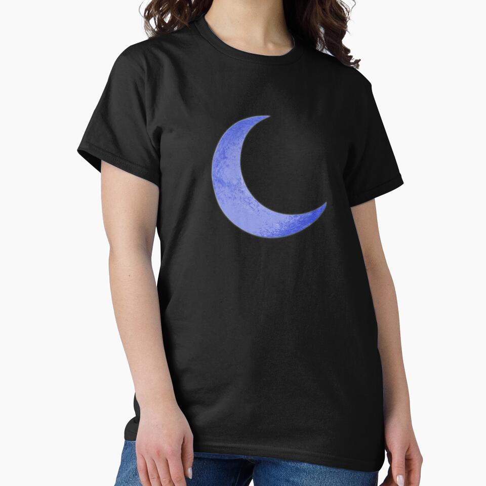 Glowing Crescent Moon in Blue by RosieSunflower T-Shirts, Hoodie, Sweatshirt | BlankRebels.com (Image 2)