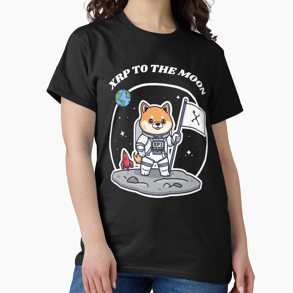 XRP To The Moon Astronaut Dog – Funny Ripple Crypto Meme Design by LintonGriffin T-Shirts, Hoodie, Sweatshirt (Image 2)