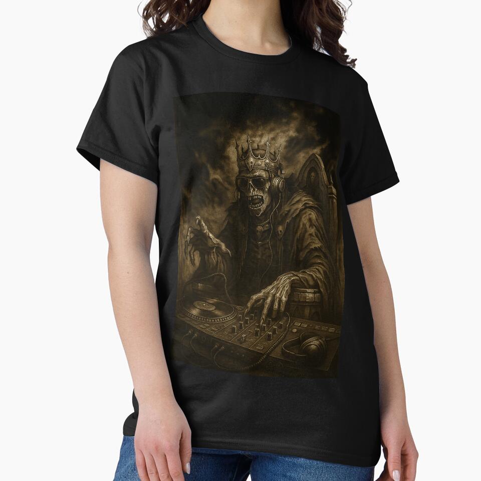 DJ King of the Dead – Gothic Skeleton Horror DJ Design by ArtificialAce T-Shirts, Hoodie, Sweatshirt (Image 2)