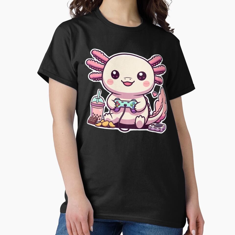 Funny Axolotl Playing Video Games – Cute Gamer by GrumpySableye T-Shirts, Hoodie, Sweatshirt | BlankRebels.com (Image 2)