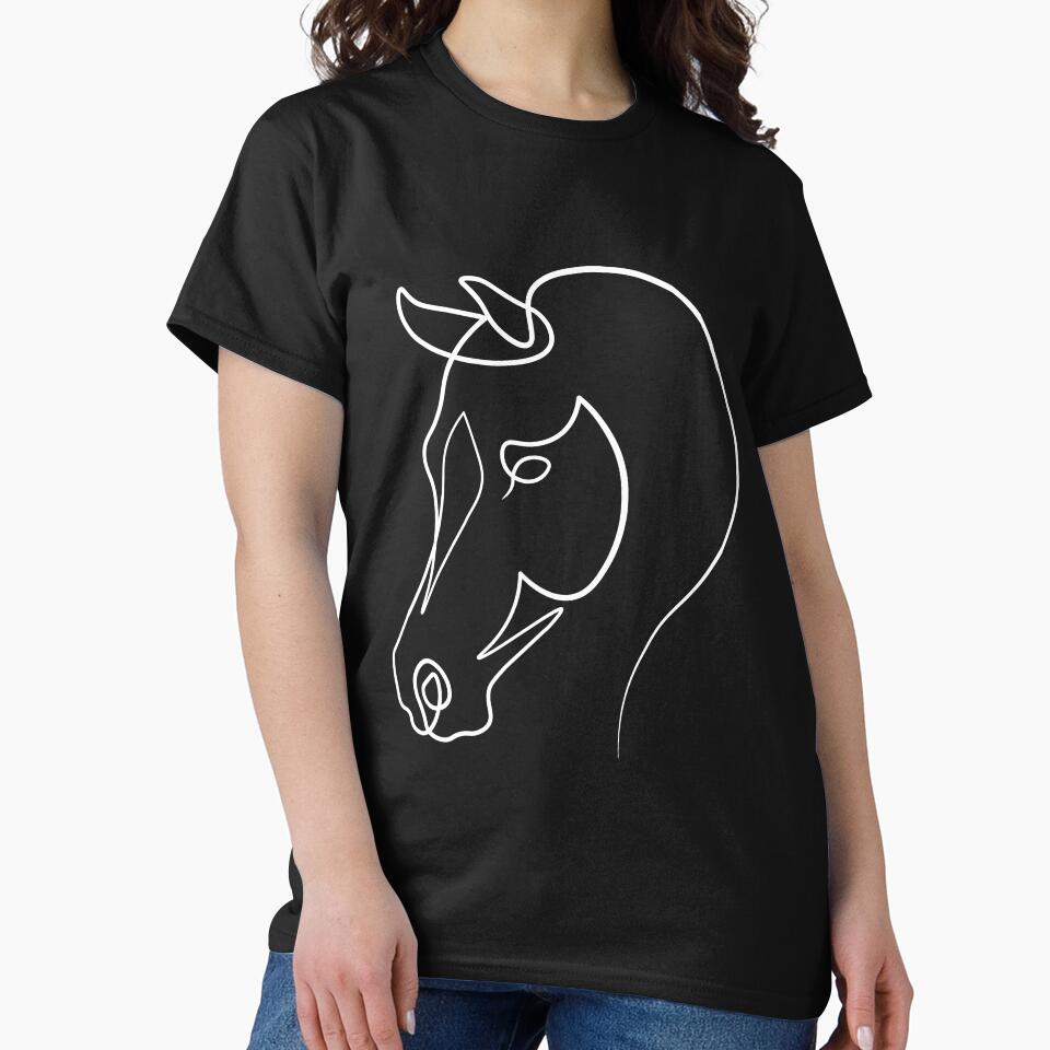 Arabian horse face one line art by ToniChavorska T-Shirts, Hoodie, Sweatshirt | BlankRebels.com (Image 2)
