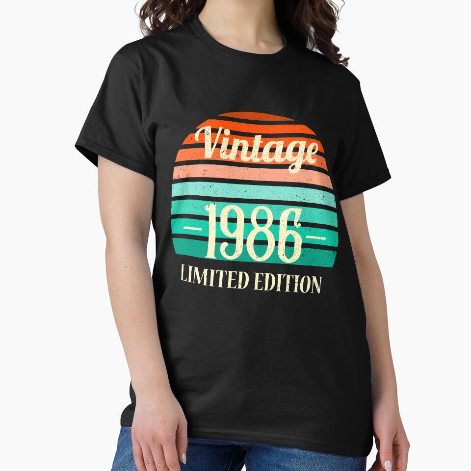 Copy of Retro Vintage Birthday Year Limited Edition T-Shirt Gift by SzilviaHDesign Hoodie, Sweatshirt (Image 2)
