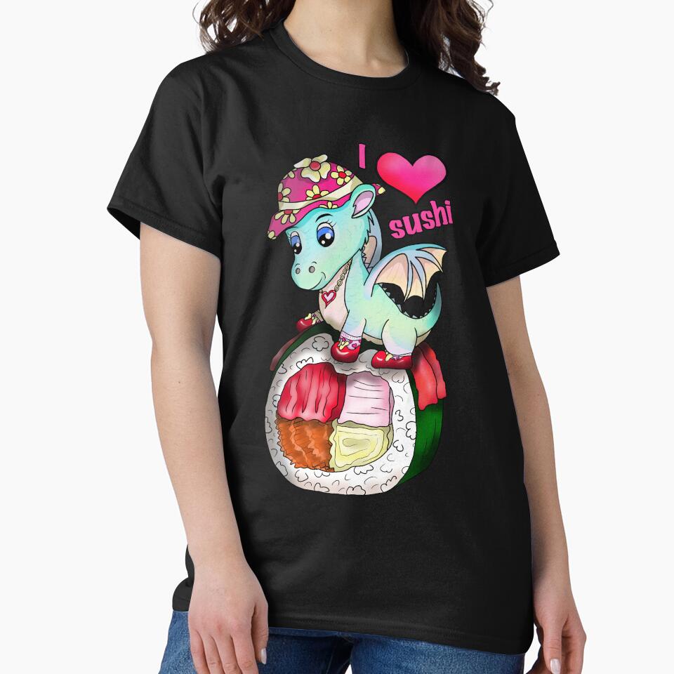 kawaii sushi pretty dragon roll by CuisineCat T-Shirts, Hoodie, Sweatshirt | BlankRebels.com (Image 2)