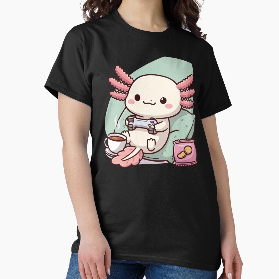 Relax Gamer Axolotl – Cute Gaming Aesthetic by GrumpySableye T-Shirts, Hoodie, Sweatshirt | BlankRebels.com (Image 2)