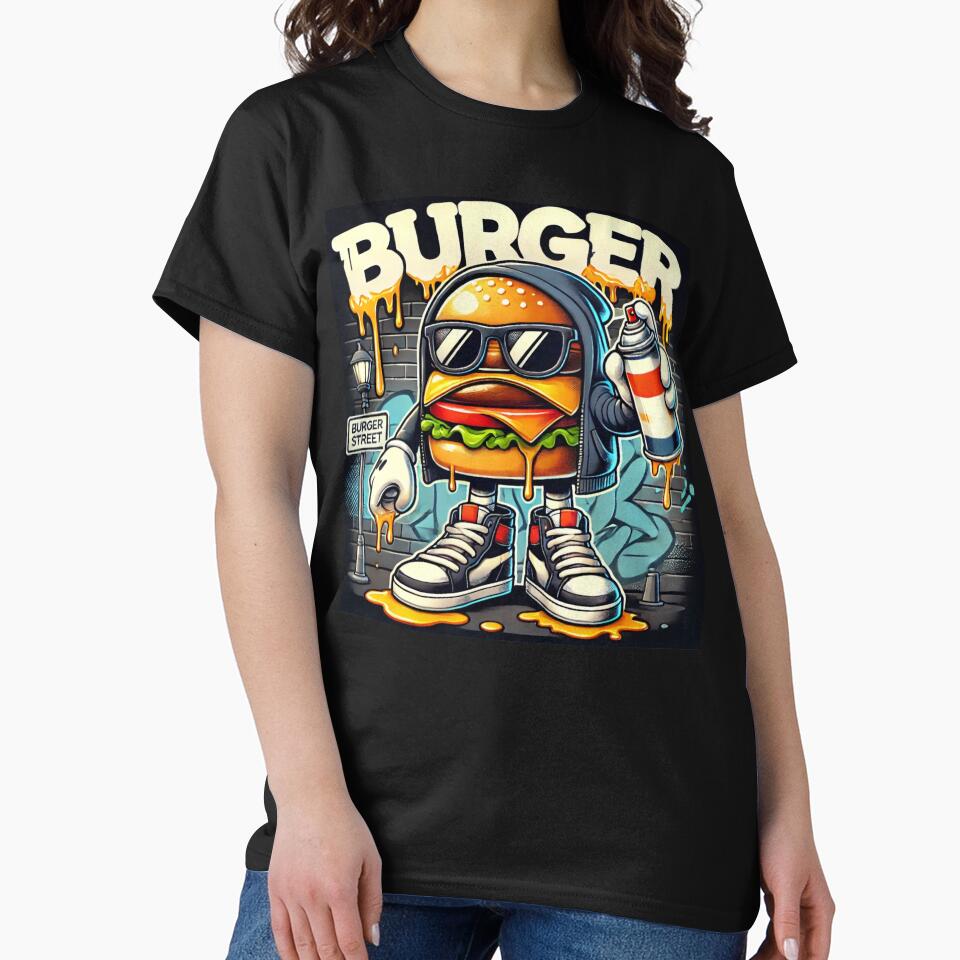 Burger - Urban Graffiti Food Vibes by Still Hungry Shop T-Shirts, Hoodie, Sweatshirt | BlankRebels.com (Image 2)
