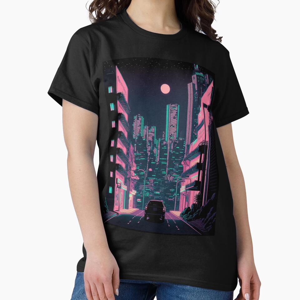 Vaporwave Cities at night by RESToRAPTOR T-Shirts, Hoodie, Sweatshirt | BlankRebels.com (Image 2)