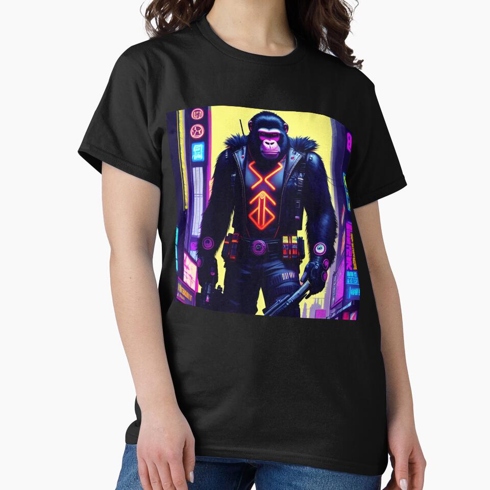 Cyber Gorilla Ai Art by CyberArtWorld T-Shirts, Hoodie, Sweatshirt | BlankRebels.com (Image 2)