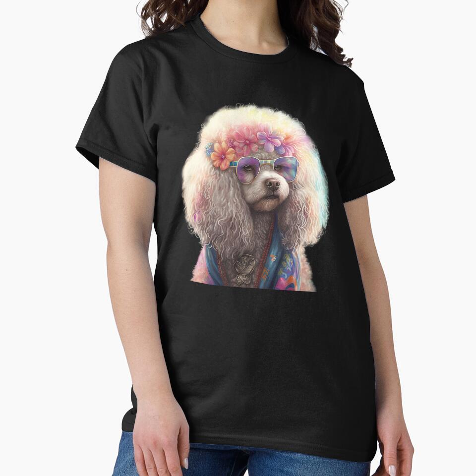 Funny hippie poodle by AnimalArtPhotos T-Shirts, Hoodie, Sweatshirt | BlankRebels.com (Image 2)