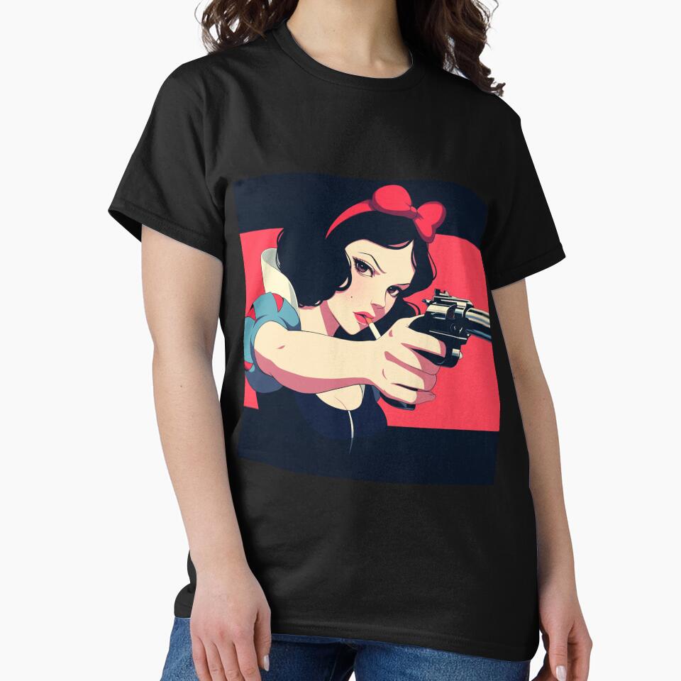 Snow white with a gun by Rad Radwa T-Shirts, Hoodie, Sweatshirt | BlankRebels.com (Image 2)