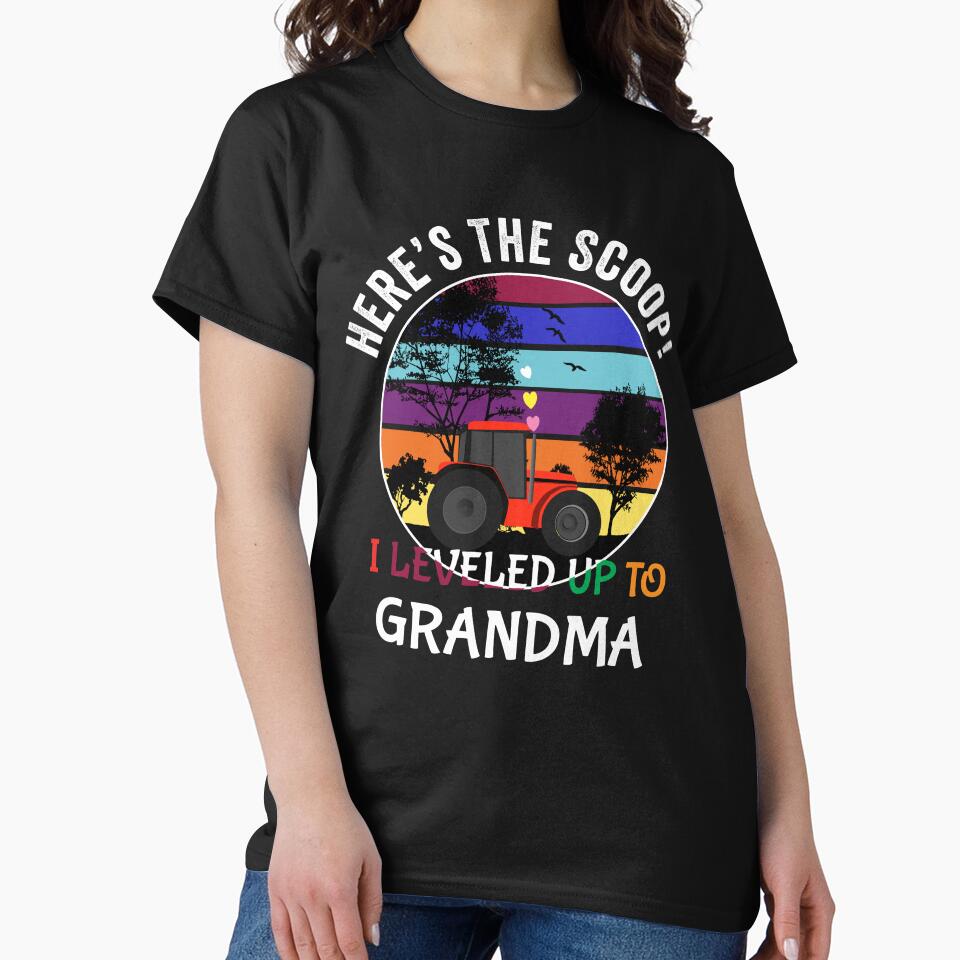 Here’s the scoop! I leveled up to grandma! by TJHstudio T-Shirts, Hoodie, Sweatshirt | BlankRebels.com (Image 2)