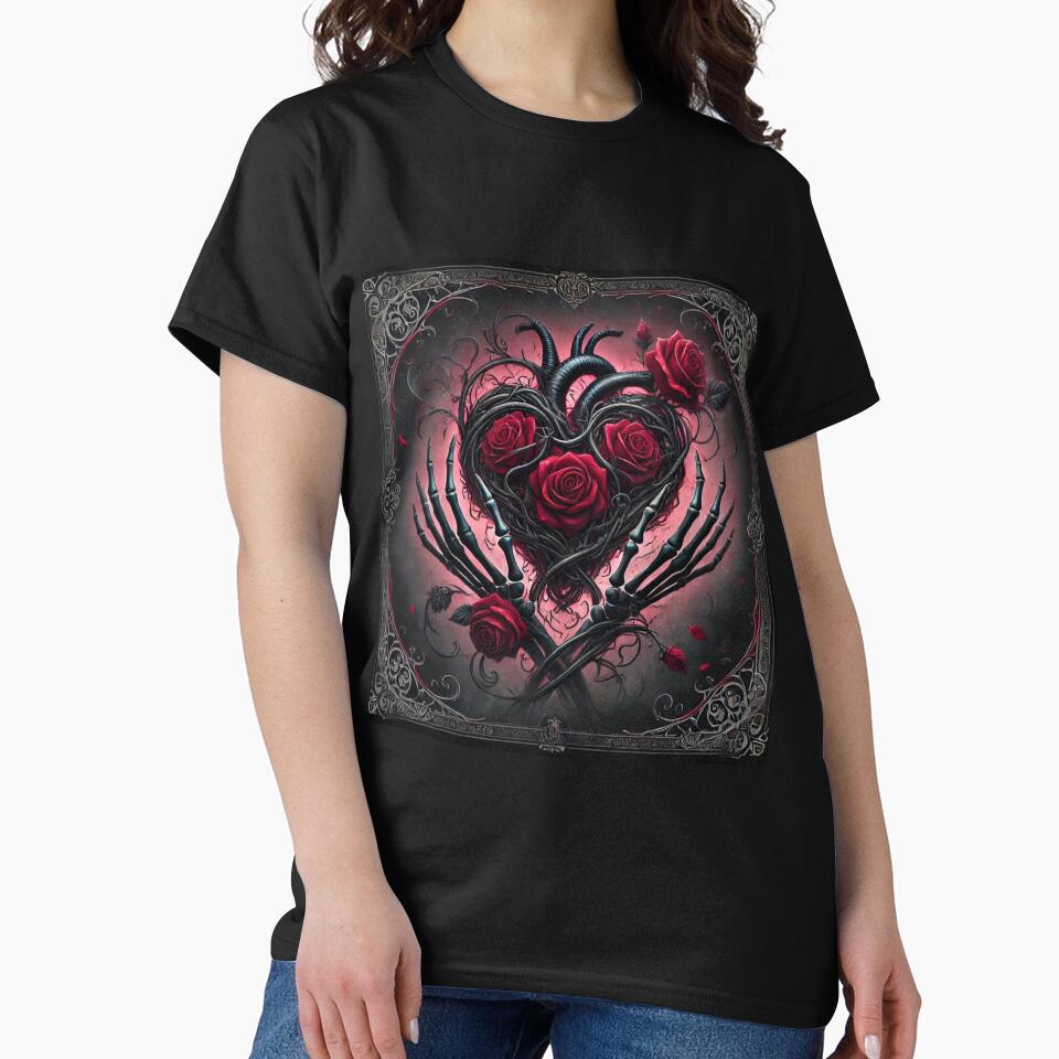 Gothic heart with roses and skeleton hands. by Eurem Art T-Shirts, Hoodie, Sweatshirt | BlankRebels.com (Image 2)