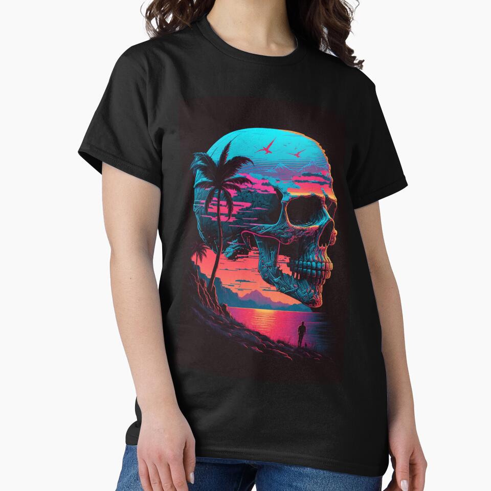 Retro Cyberpunk Skull by RESToRAPTOR T-Shirts, Hoodie, Sweatshirt | BlankRebels.com (Image 2)