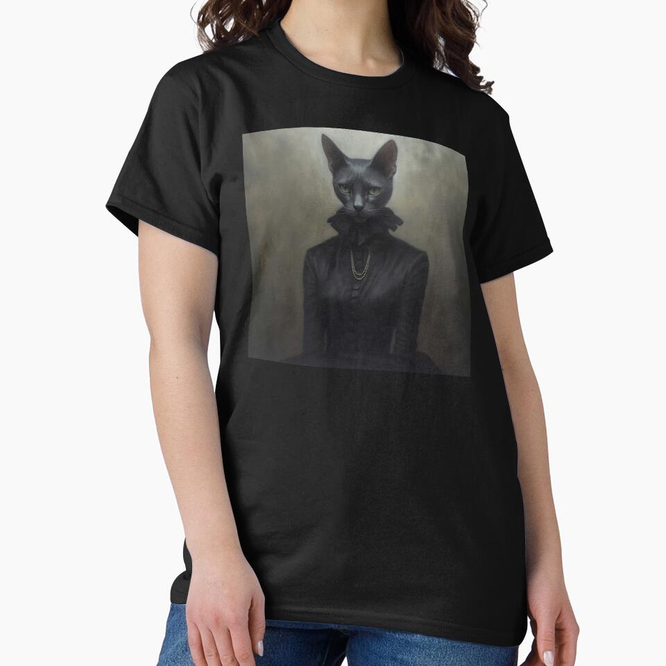 Dark Academia Victorian Cat, Dark Cottagecore Black Gothic Cat by Kink Collective T-Shirts, Hoodie, Sweatshirt (Image 2)