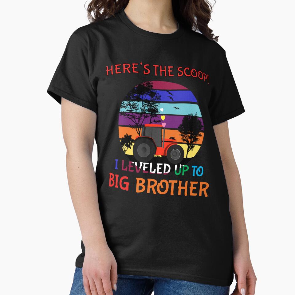 Here’s the scoop! I leveled up to big brother! by TJHstudio T-Shirts, Hoodie, Sweatshirt | BlankRebels.com (Image 2)