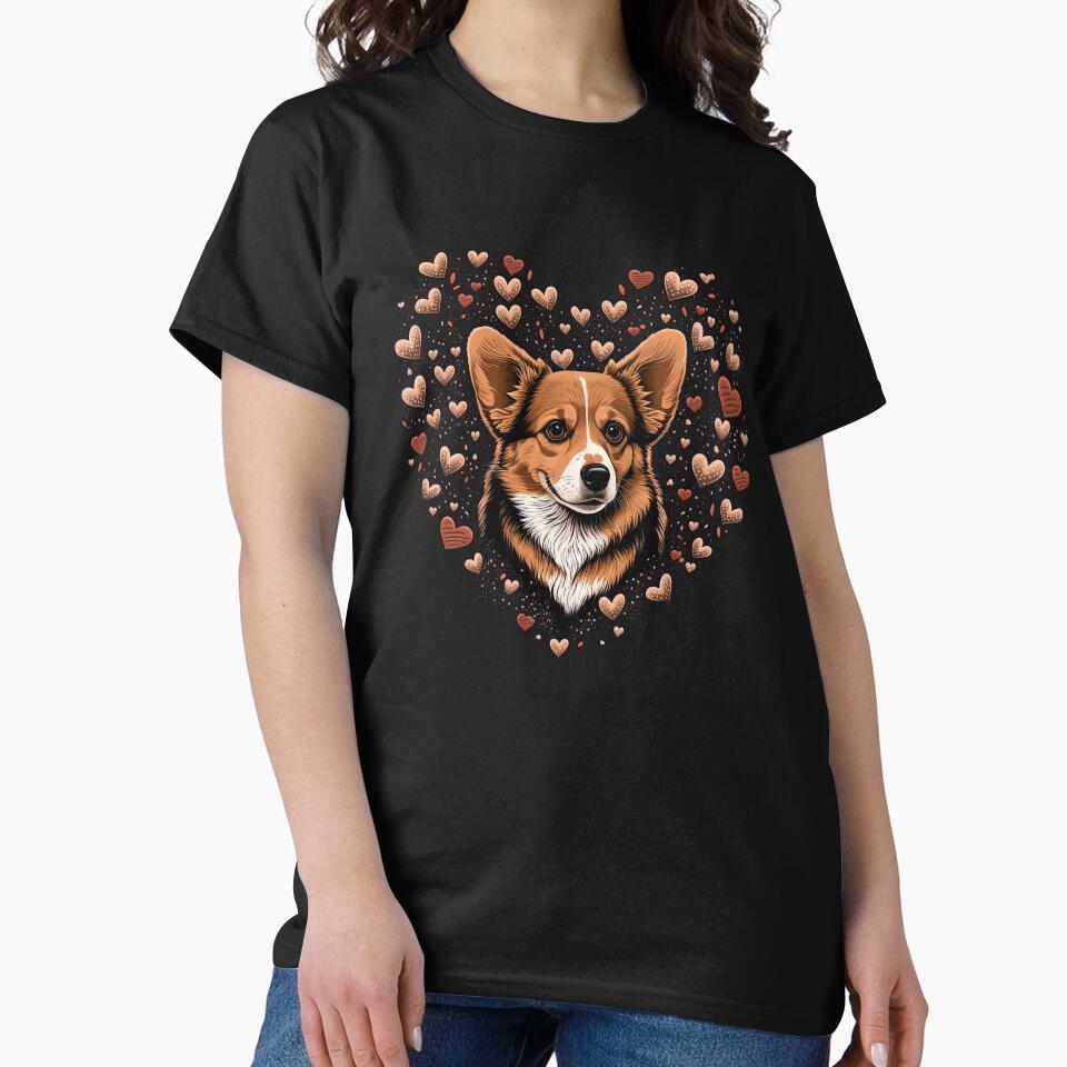 Corgi Dog Valentine by Juliascutecornr T-Shirts, Hoodie, Sweatshirt | BlankRebels.com (Image 2)