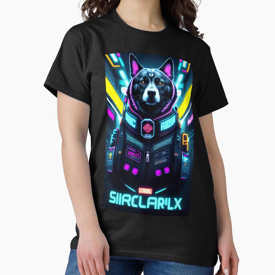 Futuristic dog Neon Sci fi Art by CyberArtWorld T-Shirts, Hoodie, Sweatshirt | BlankRebels.com (Image 2)