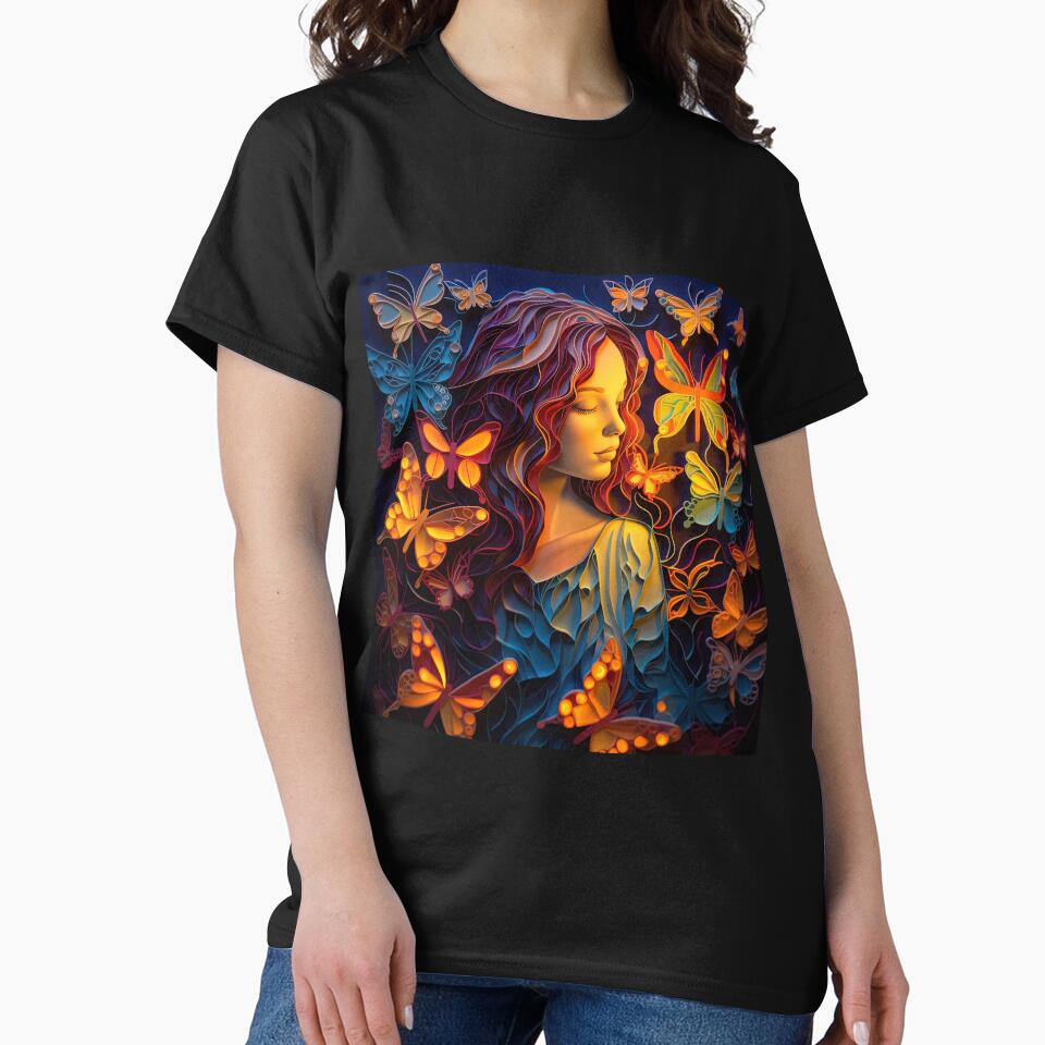 Happy Girl in a warm Butterfly scene by Juliascutecornr T-Shirts, Hoodie, Sweatshirt | BlankRebels.com (Image 2)