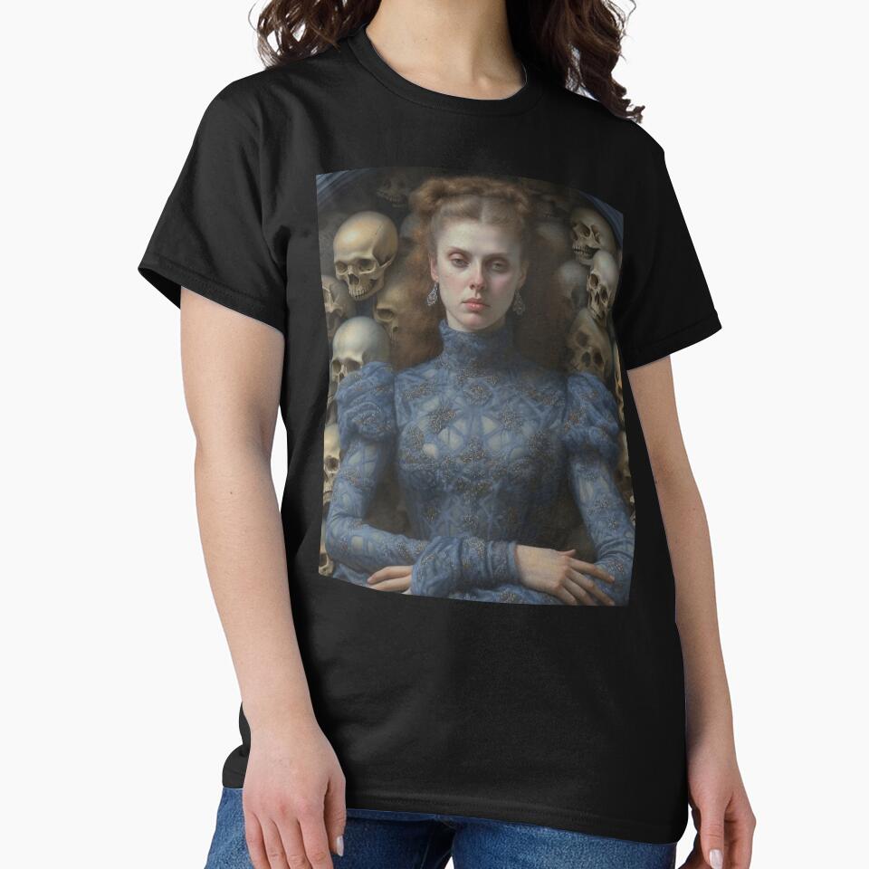 Dark Academia Skull Girl Painting, Dark Cottagecore Gothic Victorian girl by Kink Collective T-Shirts, Hoodie,... (Image 2)
