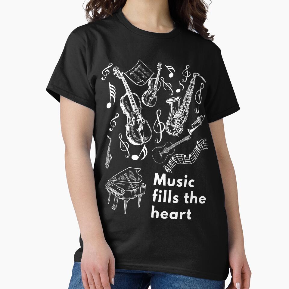 Music fills the heart by PatriciaReyes T-Shirts, Hoodie, Sweatshirt | BlankRebels.com (Image 2)